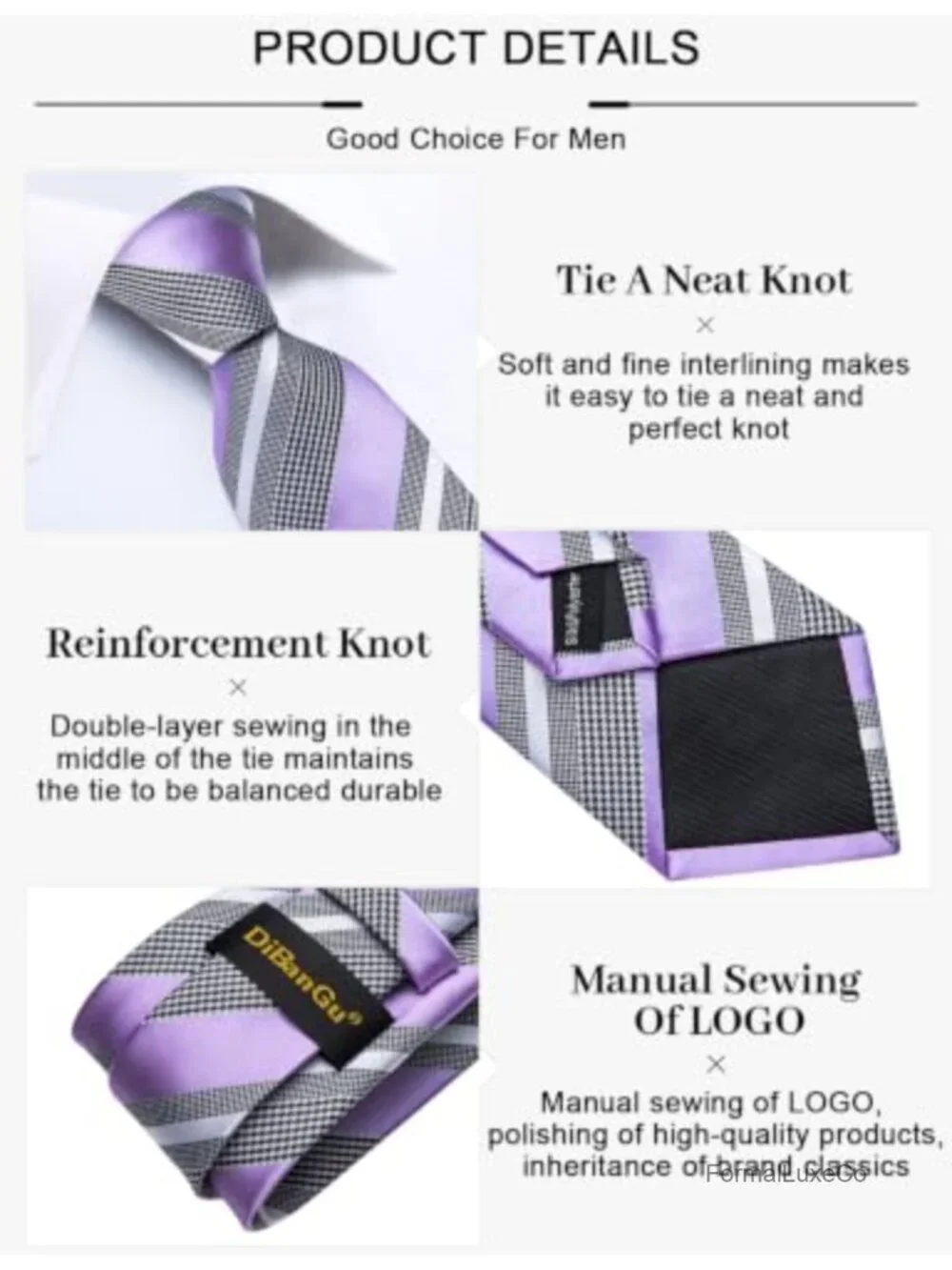 Men's Silk Blend Stripe Tie & Pocket Square Set Gift Box
